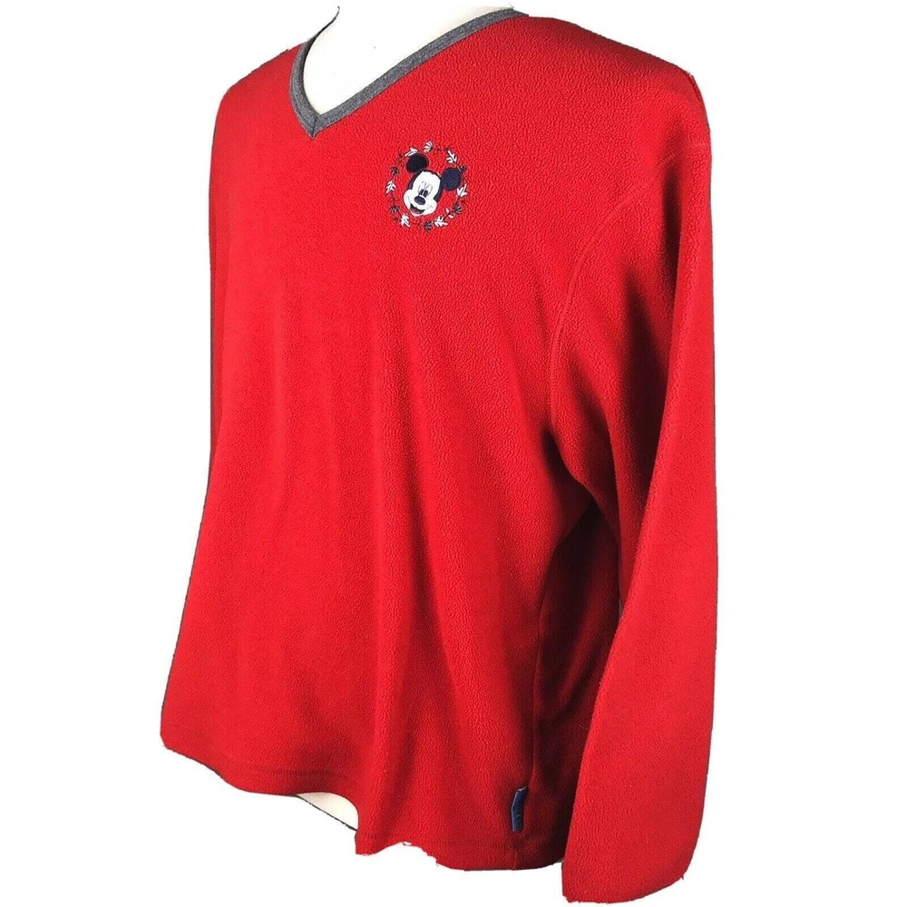 Mickey Unlimited V-Neck Sweater Top Vintage 90s Walt Disney Mouse XL Embroidered - Picture 3 of 7